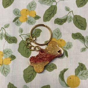 Gold and Red Keychain